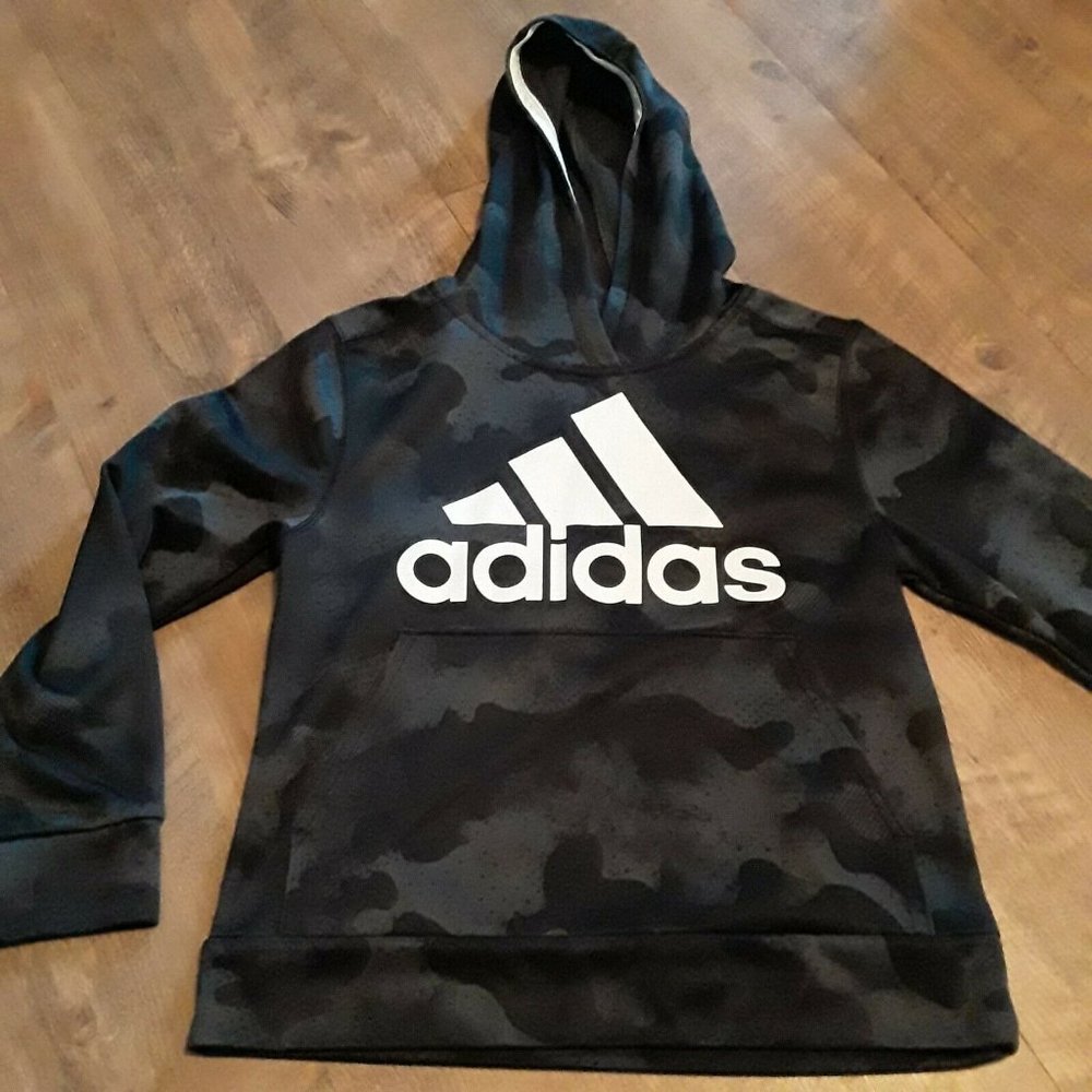 Adidas Youth Small Tech Fleece Hoodie Black Camo